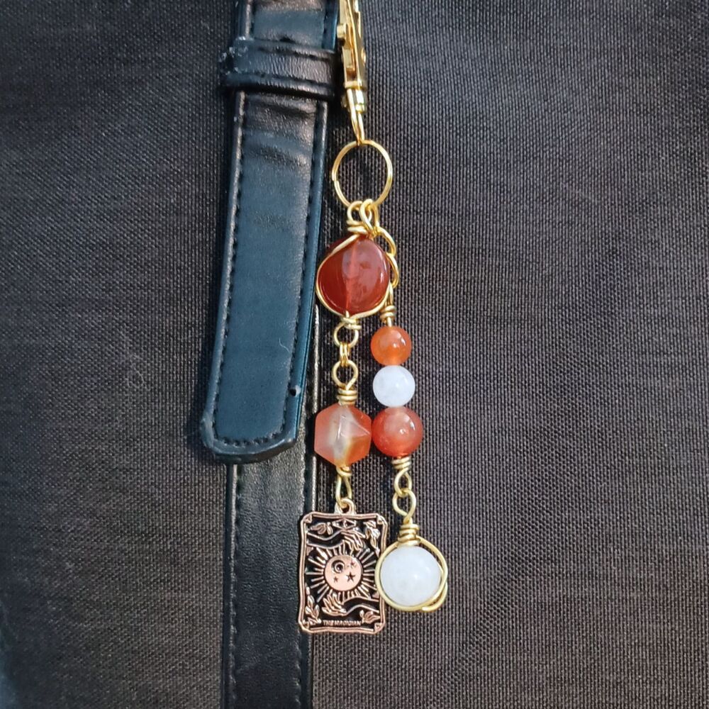 Alchemist’s Touch | Carnelian & Tarot, Fidget Bag Charm, Spell for Manifesting